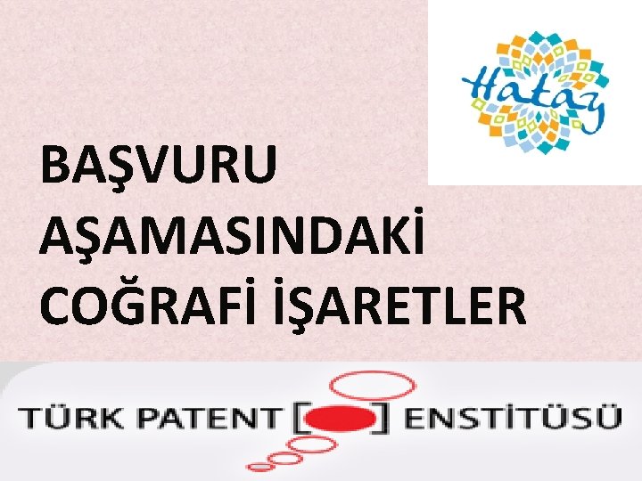 BAŞVURU AŞAMASINDAKİ COĞRAFİ İŞARETLER BAŞVURU AŞAMASINDAKİ COĞRAFİ İŞARETLER
