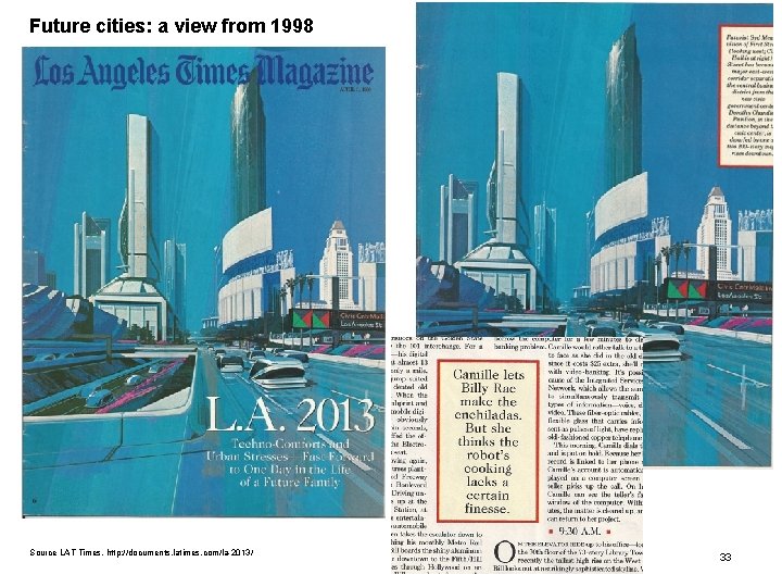Future cities: a view from 1998 Source LAT Times, http: //documents. latimes. com/la-2013/ 33
