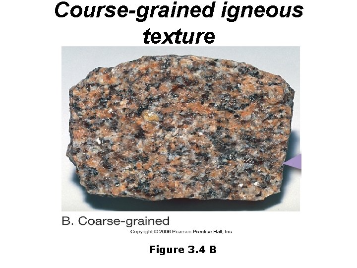 Course-grained igneous texture Figure 3. 4 B 