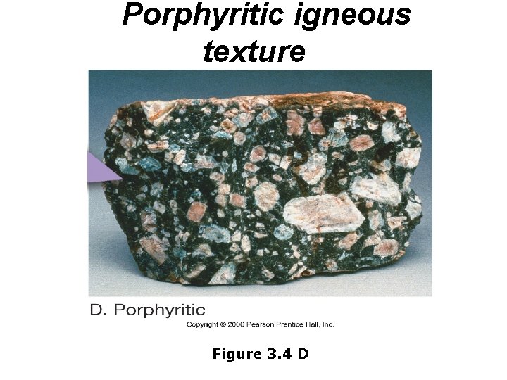 Porphyritic igneous texture Figure 3. 4 D 