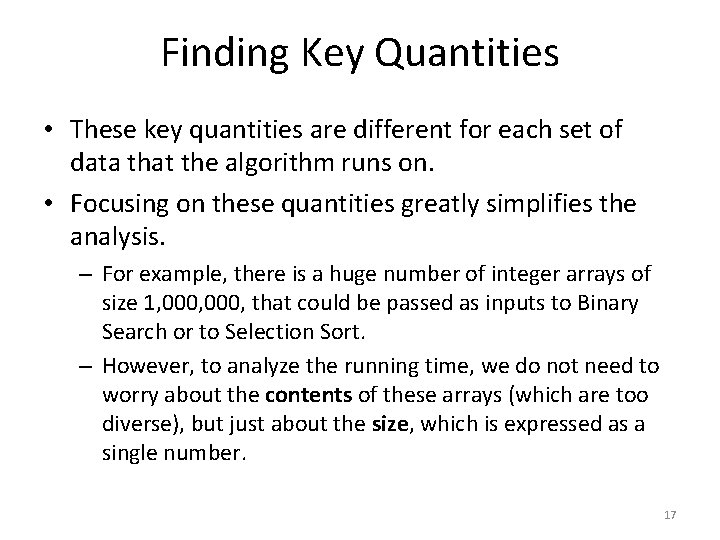 Finding Key Quantities • These key quantities are different for each set of data
