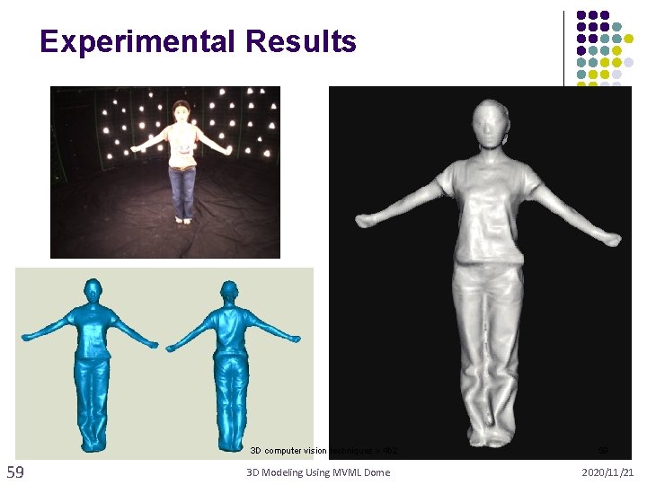 Experimental Results 3 D computer vision techniques v. 4 b 2 59 3 D