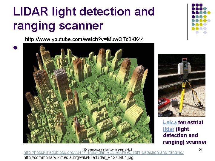 LIDAR light detection and ranging scanner http: //www. youtube. com/watch? v=Muw. QTc 8 KK