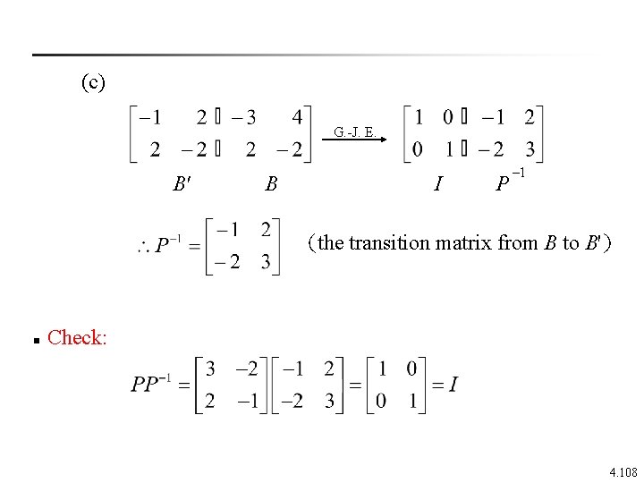  (c) G. -J. E. B' B I P – 1 (the transition matrix