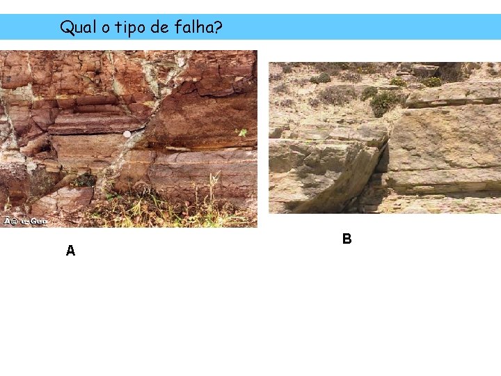 Qual o tipo de falha? A B Qual o tipo de falha? A B