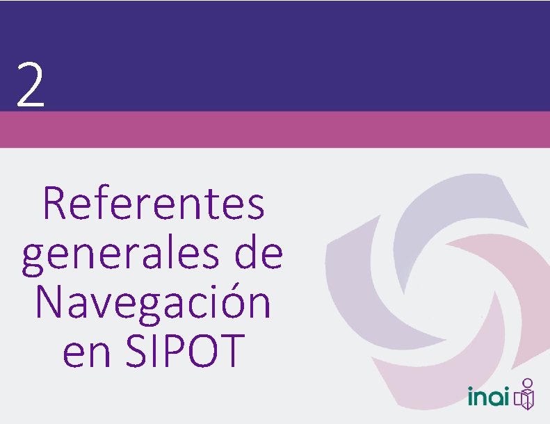 2 Referentes generales de Navegación en SIPOT 