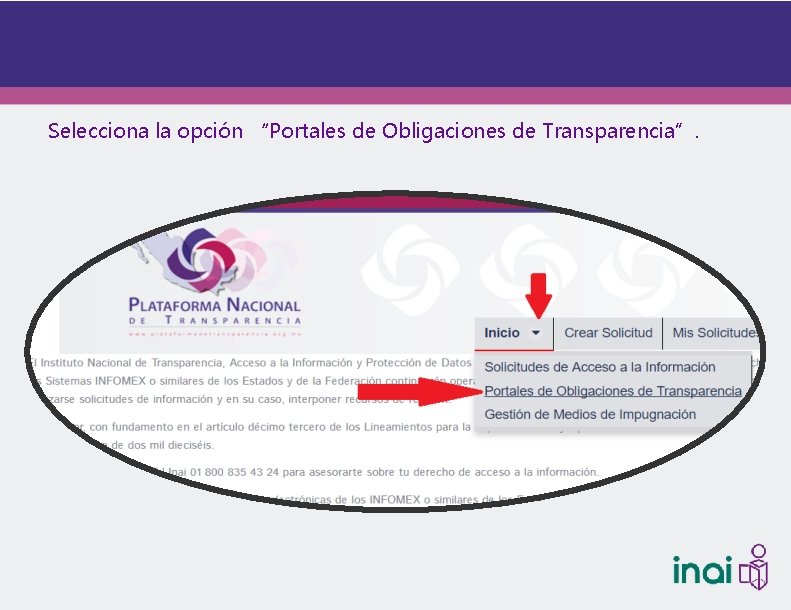 Selecciona la opción “Portales de Obligaciones de Transparencia”. 