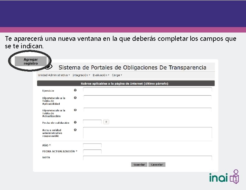 Te aparecerá una nueva ventana en la que deberás completar los campos que se