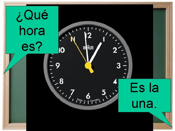 ¿Qué hora es? Es la una. 