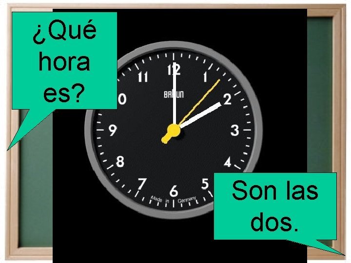 ¿Qué hora es? Son las dos. 