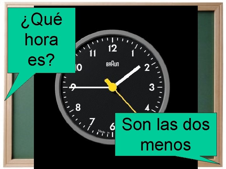 ¿Qué hora es? Son las dos menos 