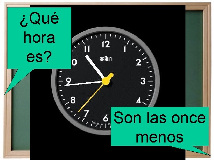 ¿Qué hora es? Son las once menos 