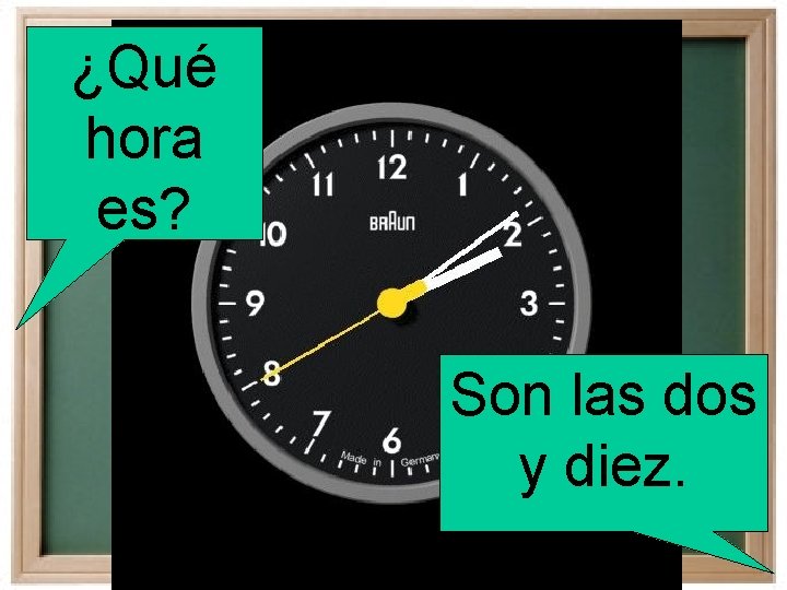 ¿Qué hora es? Son las dos y diez. 