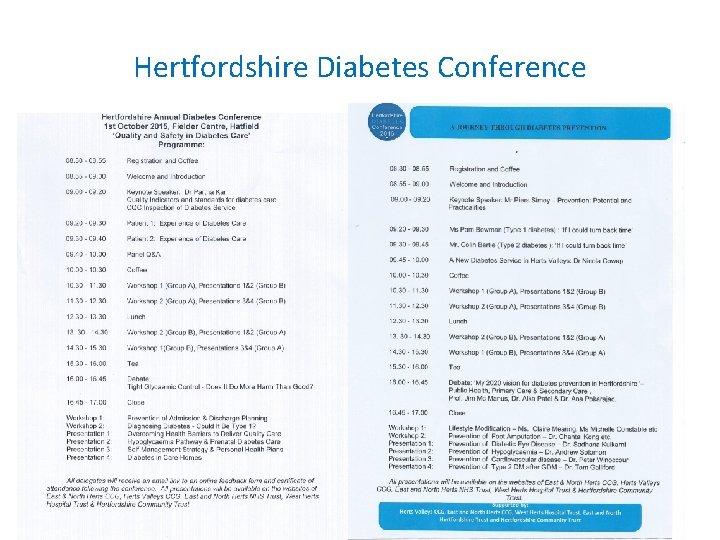 Hertfordshire Diabetes Conference Hertfordshire Diabetes Conference