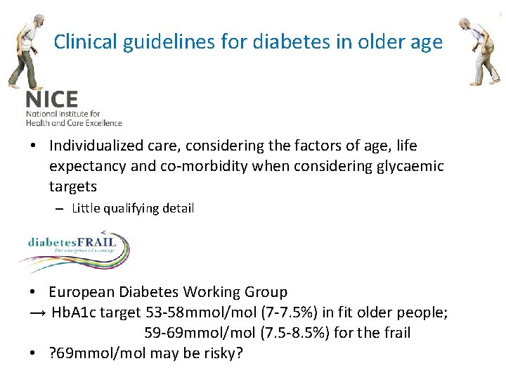 Clinical guidelines for diabetes in older age • Individualized care, considering the factors of Clinical guidelines for diabetes in older age • Individualized care, considering the factors of