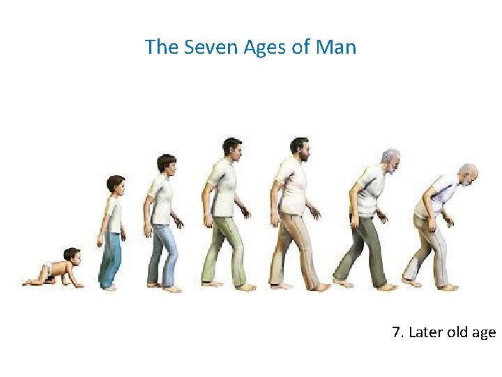The Seven Ages of Man 7. Later old age The Seven Ages of Man 7. Later old age