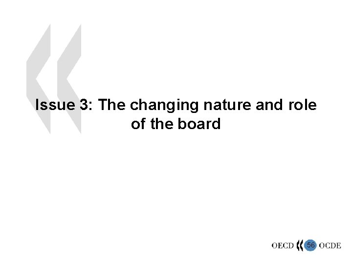 Issue 3: The changing nature and role of the board 56 