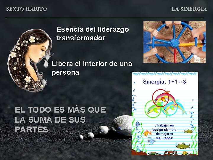 SEXTO HÁBITO LA SINERGIA Esencia del liderazgo transformador Libera el interior de una persona