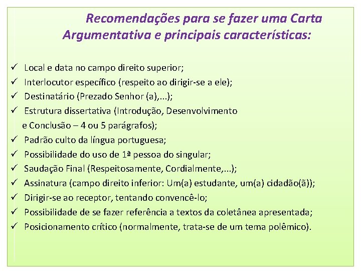 Carta Argumentativa O que diferencia a proposta da