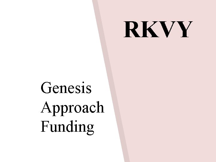 RKVY Genesis Approach Funding 