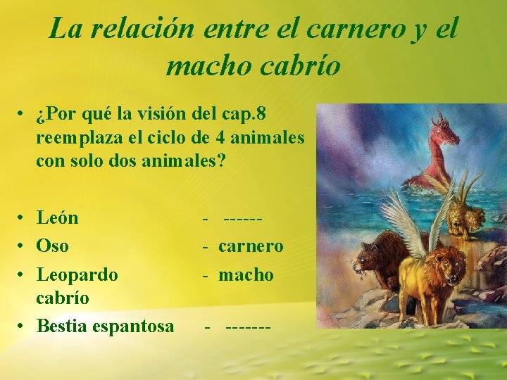 La relación entre el carnero y el macho cabrío • ¿Por qué la visión La relación entre el carnero y el macho cabrío • ¿Por qué la visión