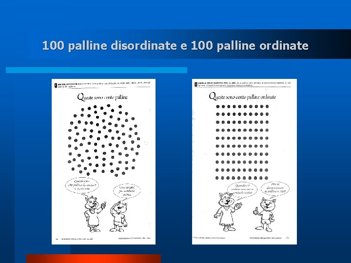 100 palline disordinate e 100 palline ordinate 