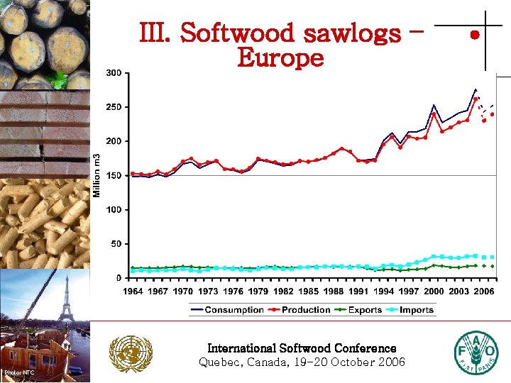 III. Softwood sawlogs – Europe Photo: Stora Enso International Softwood Conference Quebec, Canada, 19