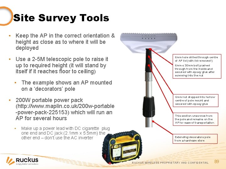 Site Survey Tools ▪ Keep the AP in the correct orientation & height as