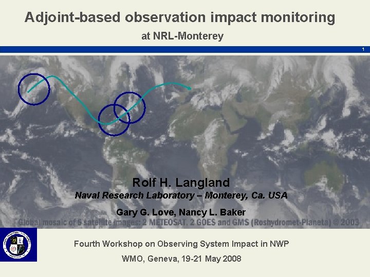 Adjoint-based observation impact monitoring at NRL-Monterey 1 Rolf H. Langland Naval Research Laboratory –