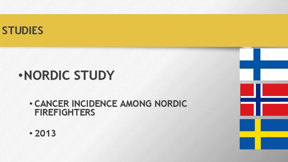 STUDIES • NORDIC STUDY • CANCER INCIDENCE AMONG NORDIC FIREFIGHTERS • 2013 