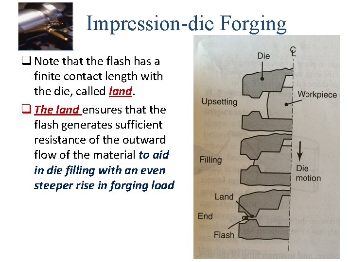 Impression-die Forging q Note that the flash has a finite contact length with the