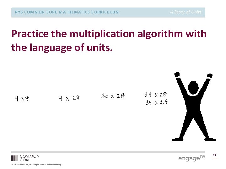 NYS COMMON CORE MATHEMATICS CURRICULUM A Story of Units Practice the multiplication algorithm with