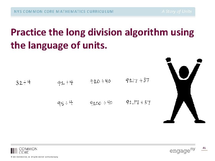 NYS COMMON CORE MATHEMATICS CURRICULUM A Story of Units Practice the long division algorithm