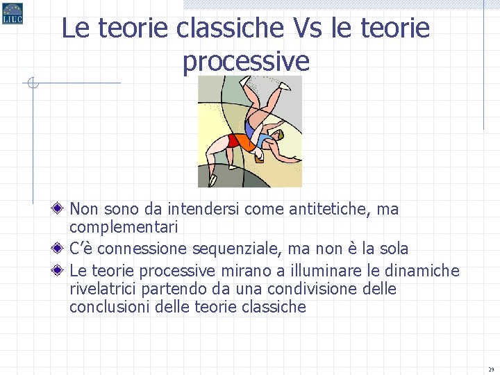 Le teorie classiche Vs le teorie processive Non sono da intendersi come antitetiche, ma