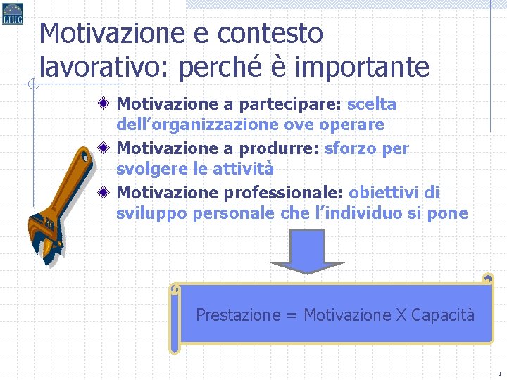 Motivazione e contesto lavorativo: perché è importante Motivazione a partecipare: scelta dell’organizzazione ove operare