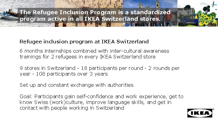The Refugee Inclusion Program is a standardized program active in all IKEA Switzerland stores.