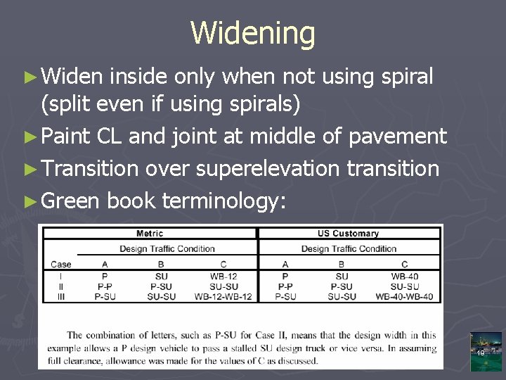 Widening ► Widen inside only when not using spiral (split even if using spirals)