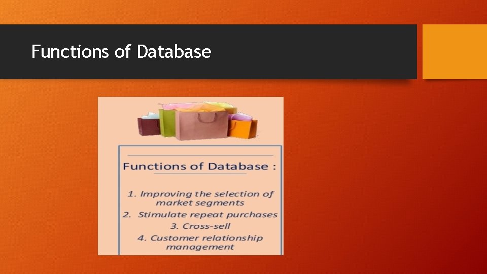Functions of Database 