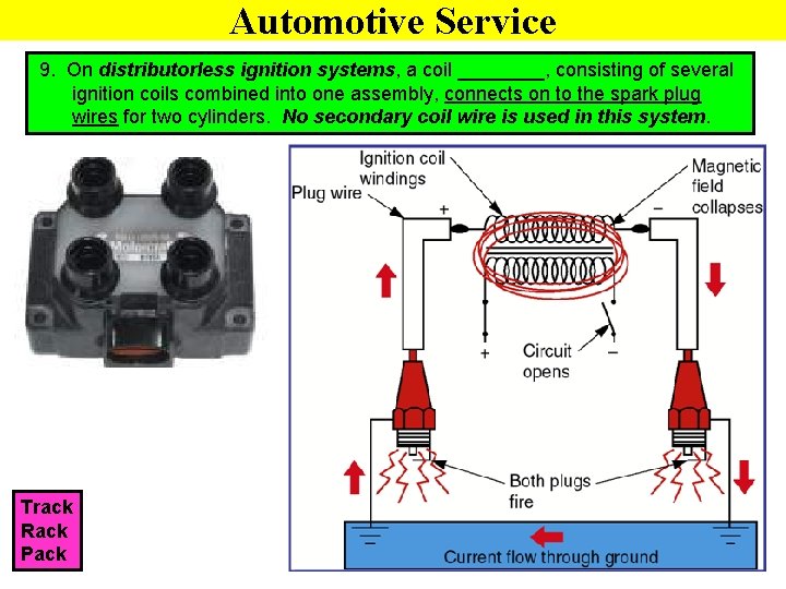 Automotive Service 9. On distributorless ignition systems, a coil ____, consisting of several ignition