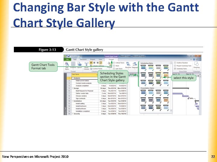 Changing Bar Style with the Gantt. XP Chart Style Gallery New Perspectives on Microsoft