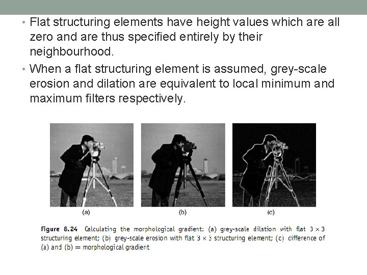  • Flat structuring elements have height values which are all zero and are
