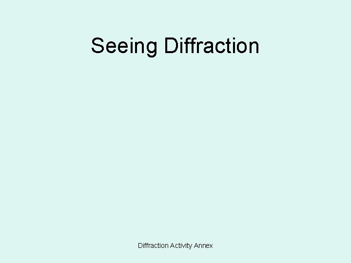 Seeing Diffraction Activity Annex 