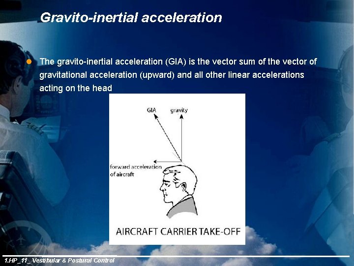 Gravito-inertial acceleration l The gravito-inertial acceleration (GIA) is the vector sum of the vector