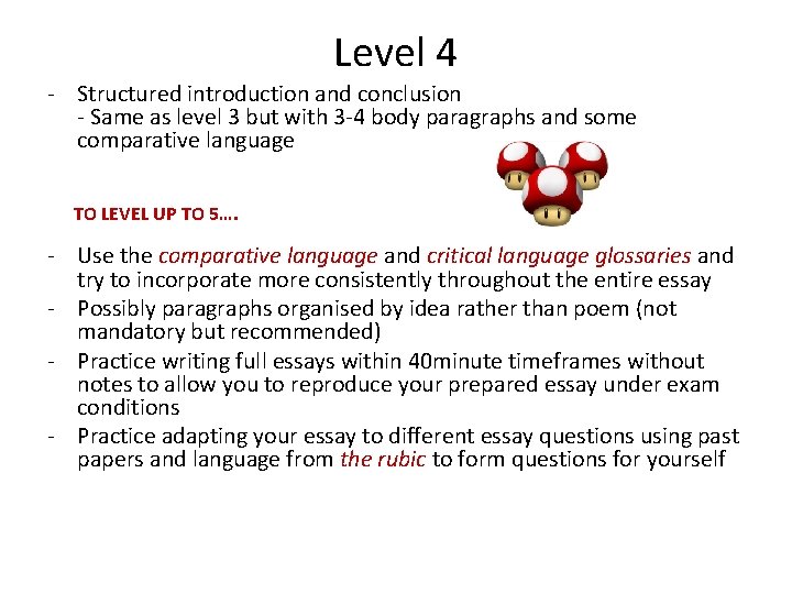 Level 4 - Structured introduction and conclusion - Same as level 3 but with