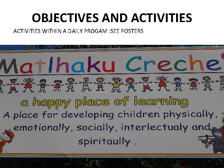 OBJECTIVES AND ACTIVITIES WITHIN A DAILY PROGAM : SEE POSTERS “ 50/50 by 2030! OBJECTIVES AND ACTIVITIES WITHIN A DAILY PROGAM : SEE POSTERS “ 50/50 by 2030!