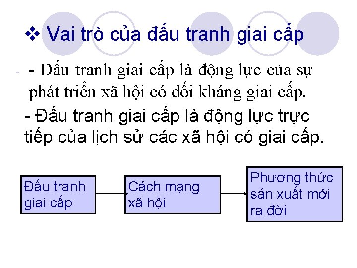  Vai trò của đấu tranh giai cấp - - Đấu tranh giai cấp