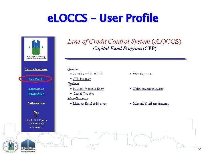e. LOCCS – User Profile 27 