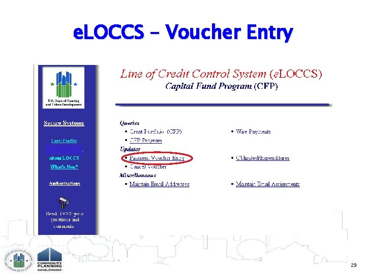 e. LOCCS – Voucher Entry 29 
