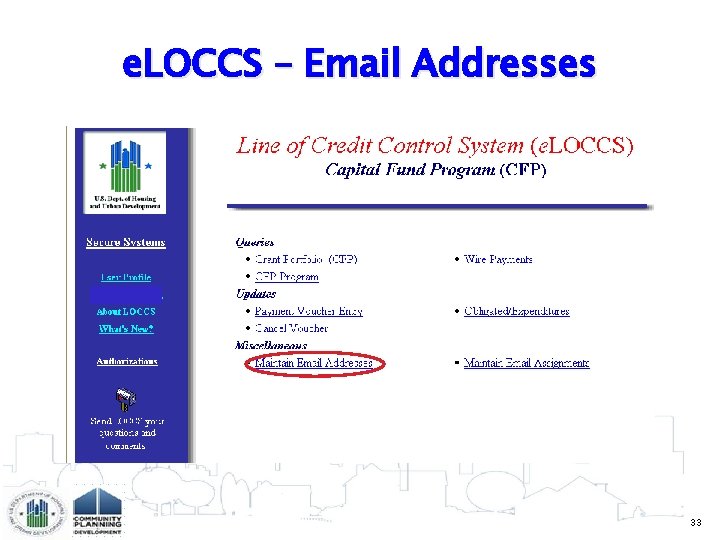 e. LOCCS – Email Addresses 33 