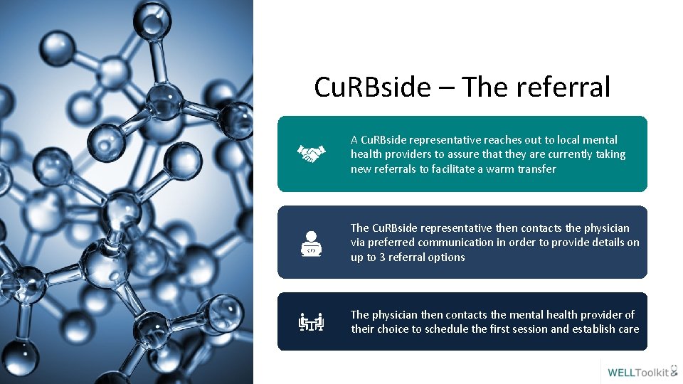 Cu. RBside – The referral A Cu. RBside representative reaches out to local mental